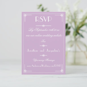 Réponse de mariage lilas mauve élégant écriture bl