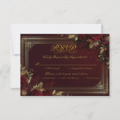 Réponse de Mariage Luxueuse Rose Bourgogne Or (Devant)