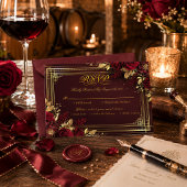 Réponse de Mariage Luxueuse Rose Bourgogne Or
