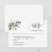 Réponse de mariage manuscrite Eucalyptus (Devant / Derrière)