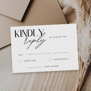 Réponse de mariage minimaliste avec 'Kindly Reply'