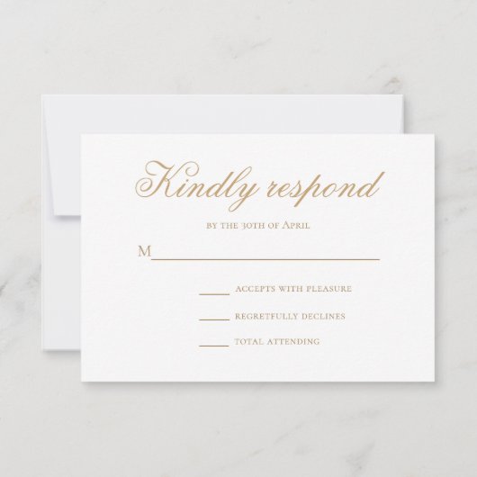 Réponse de Mariage Minimaliste Classique Élégante (Dos)