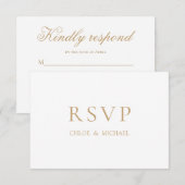 Réponse de Mariage Minimaliste Classique Élégante (Devant / Derrière)