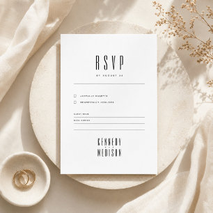 Réponse de mariage minimaliste moderne noir et bla