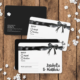 Réponse de mariage minimaliste tendance noir et bl