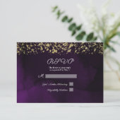 Réponse de mariage moderne aquarelle pourpre royal (Debout devant)