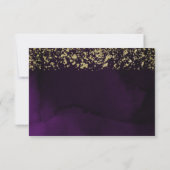 Réponse de mariage moderne aquarelle pourpre royal (Dos)