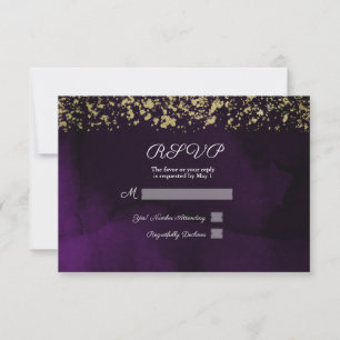 Réponse de mariage moderne aquarelle pourpre royal