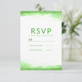 Réponse de mariage moderne aquarelle vert citron v (Debout devant)