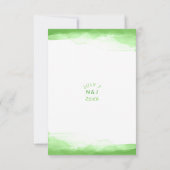 Réponse de mariage moderne aquarelle vert citron v (Dos)