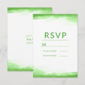 Réponse de mariage moderne aquarelle vert citron v (Devant / Derrière)