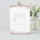 Réponse de Mariage Moderne Chic Aquarelle Rose Cla (Debout devant)