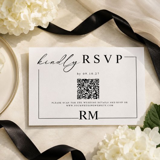 Réponse de mariage noir blanc moderne