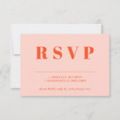 Réponse de mariage Orange Rose RSVP (Devant)