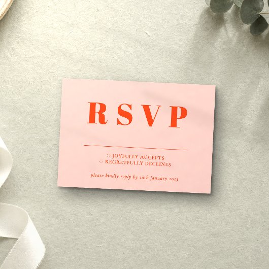 Réponse de mariage Orange Rose RSVP