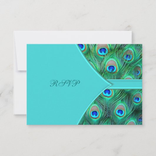 Réponse de mariage Paon Bleu Turquoise (Devant)