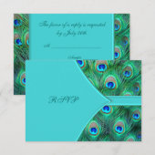 Réponse de mariage Paon Bleu Turquoise (Devant / Derrière)