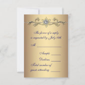 Réponse de mariage Paon Or Emeraude (Dos)