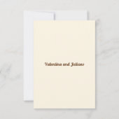 Réponse de mariage portrait texte ivoire marron (Dos)