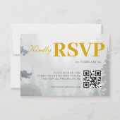 Réponse de mariage QR aquarelle forêt rustique ver (Devant)