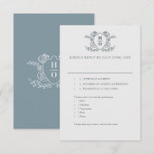 Réponse de mariage Régence au blason vintage (Devant / Derrière)