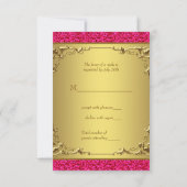 Réponse de mariage rose chaud et or (Dos)