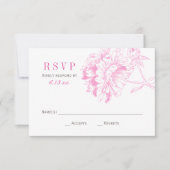 Réponse de mariage rose chou et gris (Devant)