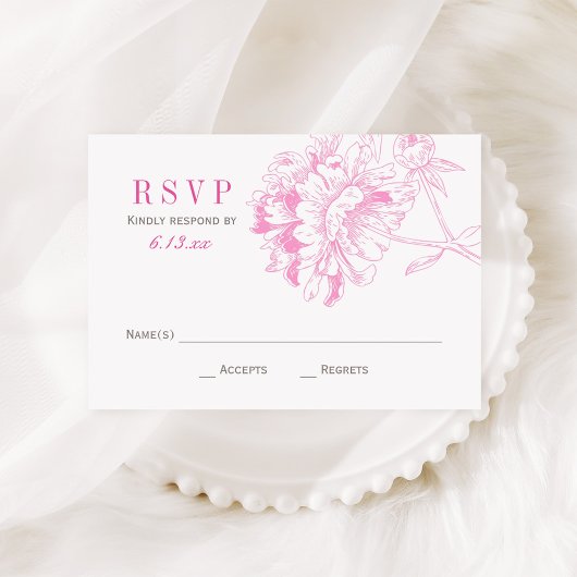 Réponse de mariage rose chou et gris