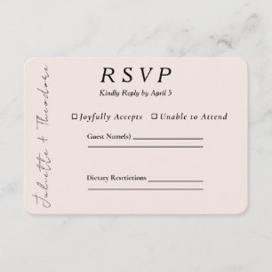 Réponse de mariage rose élégant