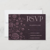 Réponse de mariage Rose Faux Relief Cerise Foncé (Devant)