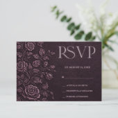 Réponse de mariage Rose Faux Relief Cerise Foncé (Debout devant)