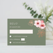 Réponse de mariage Rose Gold Florale (Debout devant)