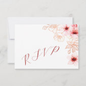 Réponse de mariage Rose Gold Florale (Dos)