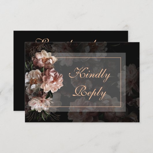 Réponse de Mariage Rose Gold Soirée Élégante (Devant / Derrière)