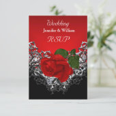 Réponse de mariage Rose Rouge Foncé Noir Blanc Arg (Debout devant)