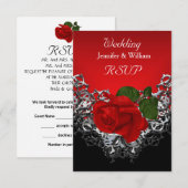 Réponse de mariage Rose Rouge Foncé Noir Blanc Arg (Devant / Derrière)