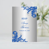Réponse de mariage Royal Blue et argenté (Debout devant)