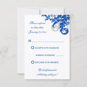 Réponse de mariage Royal Blue et argenté florissan