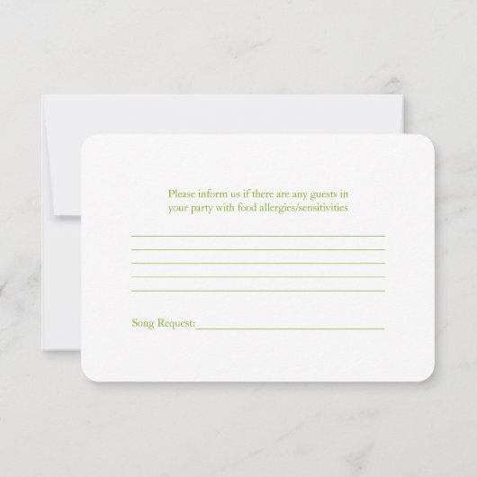 Réponse de mariage Ruban Vert Gerbera Rose (Dos)