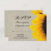 Réponse de mariage rustique au tournesol en lin be (Devant / Derrière)