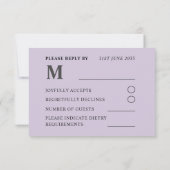 Réponse de mariage Rustique Lavande & Eucalyptus (Dos)