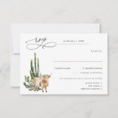 Réponse de mariage Rustique Texas Cactus & Cow (Devant)