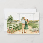 Réponse de mariage Rustique Texas Cactus & Cow (Dos)