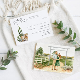 Réponse de mariage Rustique Texas Cactus & Cow