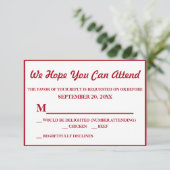 Réponse de mariage simple élégant rouge foncé (Debout devant)