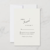 Réponse de mariage simple moderne crème RSVP (Devant)