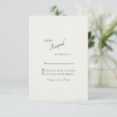 Réponse de mariage simple moderne crème RSVP (Debout devant)