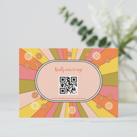 Réponse de mariage sur le thème rétro funky des an (Debout devant)