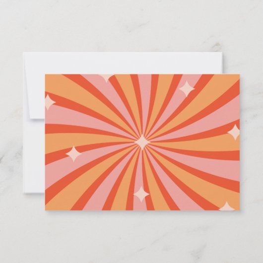 Réponse de mariage sur le thème rétro groovy des a (Dos)