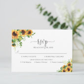 Réponse de mariage Tournesol avec choix de repas (Debout devant)